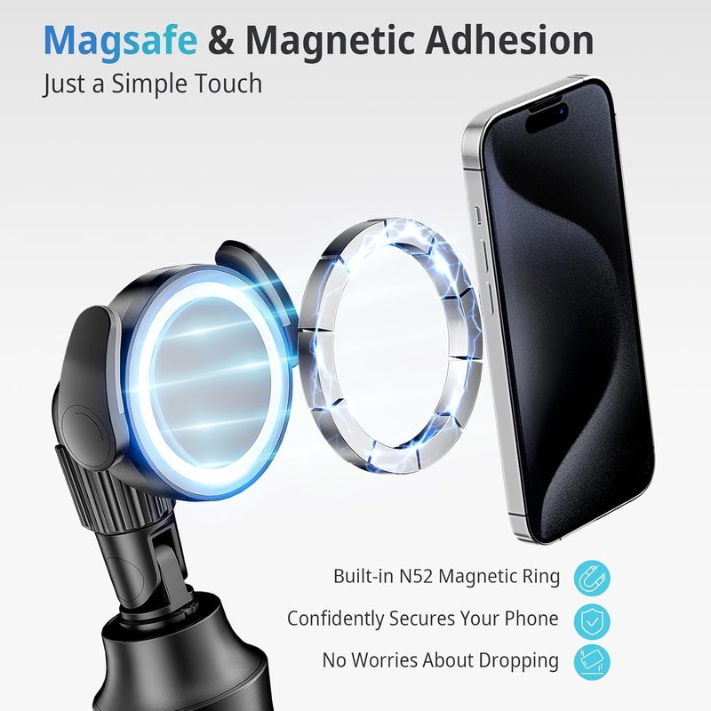 UBeesize 62'' Magnetic Selfie Stick Phone Tripod with Wireless Remote, Extendable Cell Phone Tripod Stand, Compatible with MagSafe, Cellphone Tripod for iPhone 17 16 15 14 13 12 and Android Phones - Image 3